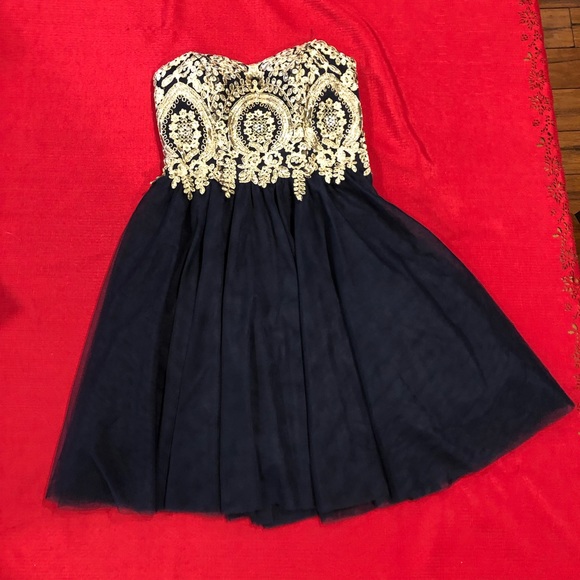City Studio Dresses & Skirts - Navy blue/ gold size 0 dress